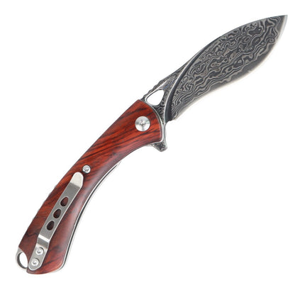 MASALONG kni226 Dogleg Damascus VG10 Folding Tactical Knife