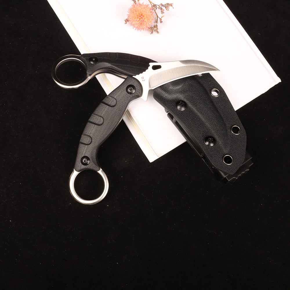 Masalong Little falcon kni239 Claw Outdoor Survival Tactical D2 Steel Fixed Blade Knife Exquisitely polished, comfortable handle with Sheath   /Masalong Outdoor Camping Tactical Survival D2 steel Claw Knife with Kydex sheath