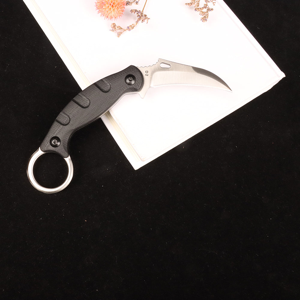 Masalong Little falcon kni239 Claw Outdoor Survival Tactical D2 Steel Fixed Blade Knife Exquisitely polished, comfortable handle with Sheath   /Masalong Outdoor Camping Tactical Survival D2 steel Claw Knife with Kydex sheath