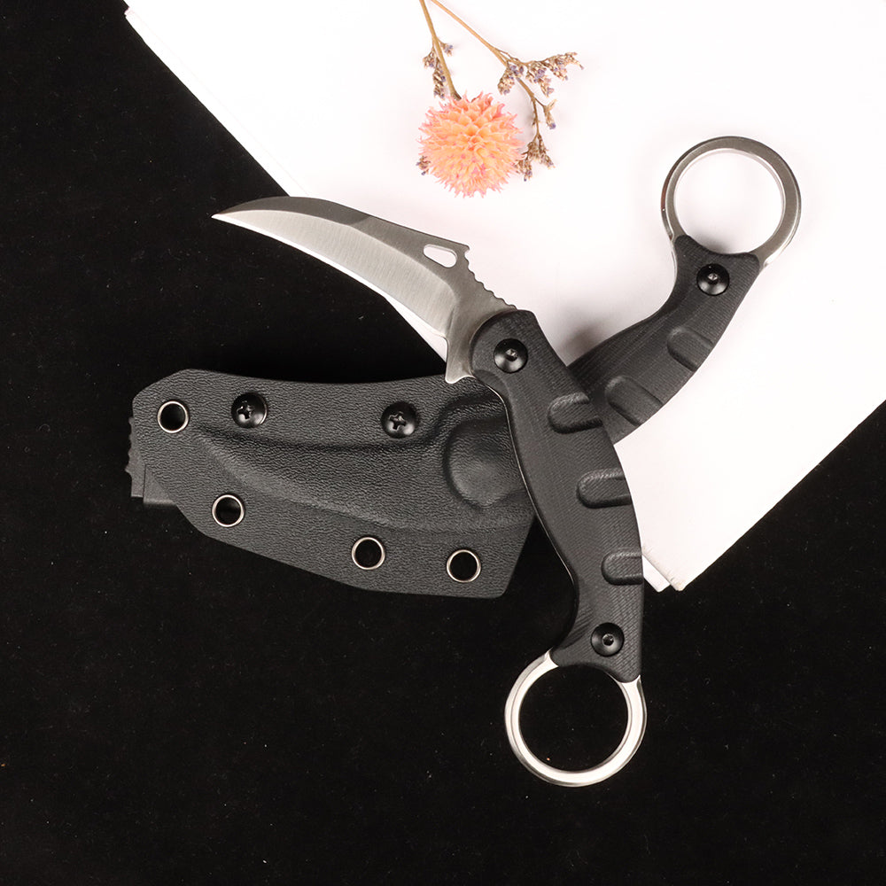 Masalong Little falcon kni239 Claw Outdoor Survival Tactical D2 Steel Fixed Blade Knife Exquisitely polished, comfortable handle with Sheath   /Masalong Outdoor Camping Tactical Survival D2 steel Claw Knife with Kydex sheath