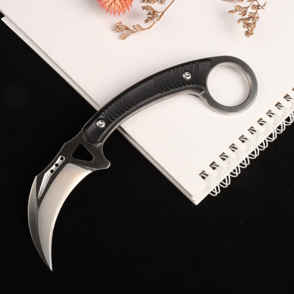 MASALONG kni257 High carbon stainless steel,Mini Claw Tactical Fixed blade knife with sheath karambit