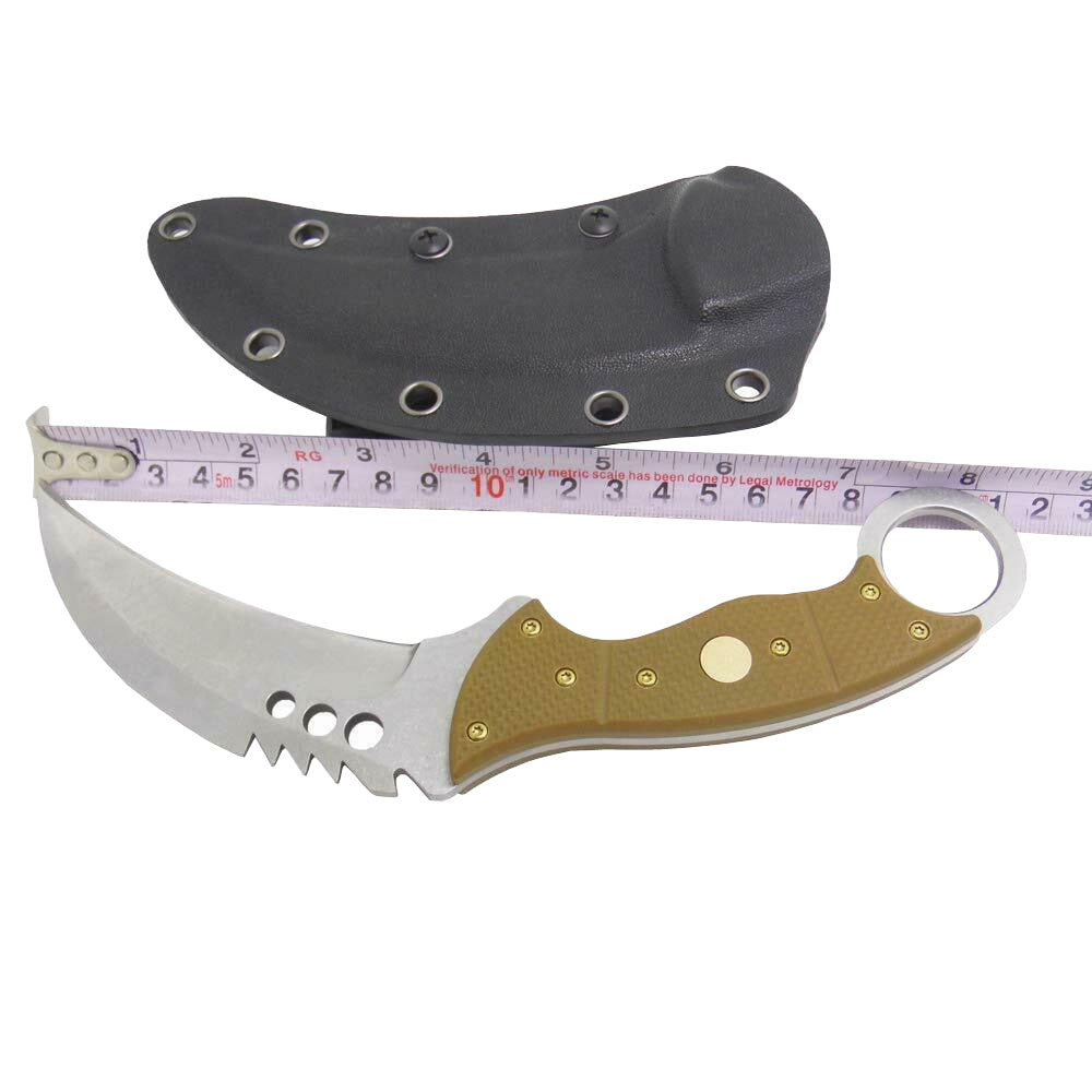 Cuchillo MASALONG Kni156 Tiger de hoja fija para supervivencia al aire libre, caza, táctico, Karambit 