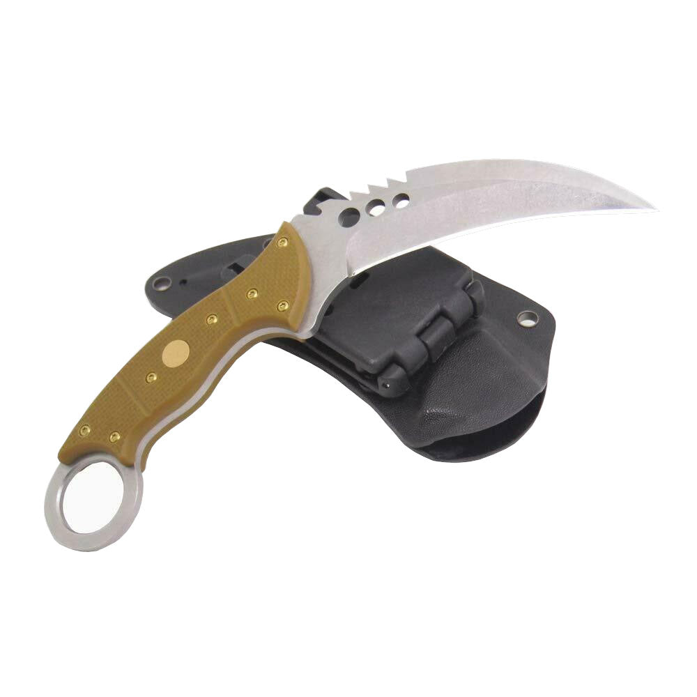 Cuchillo MASALONG Kni156 Tiger de hoja fija para supervivencia al aire libre, caza, táctico, Karambit 