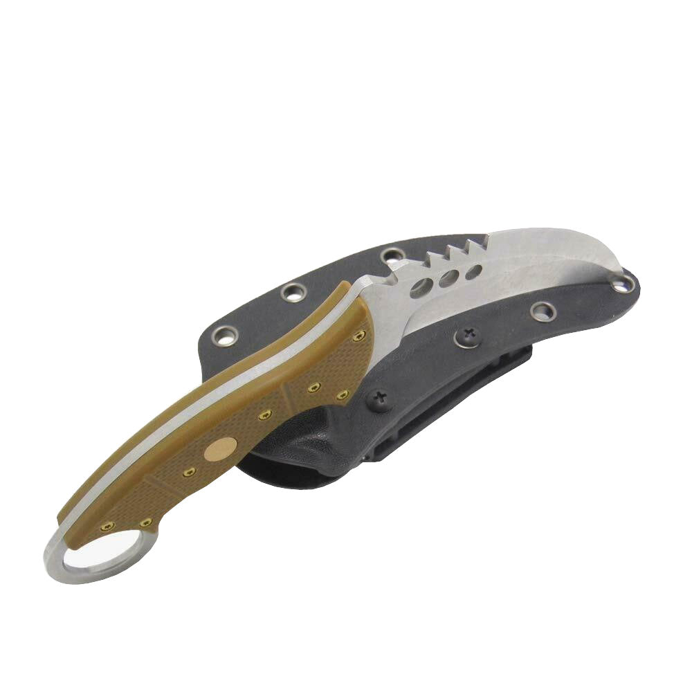 Cuchillo MASALONG Kni156 Tiger de hoja fija para supervivencia al aire libre, caza, táctico, Karambit 