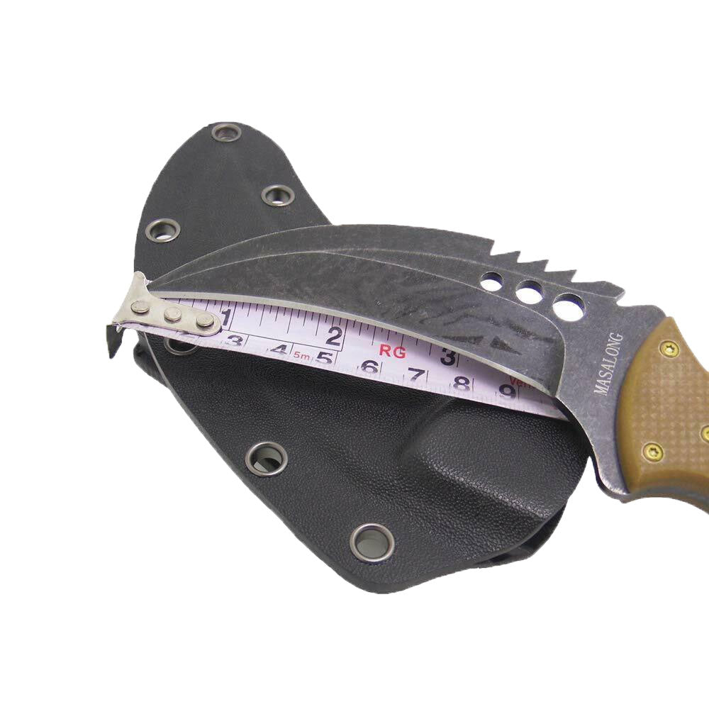 Cuchillo MASALONG Kni156 Tiger de hoja fija para supervivencia al aire libre, caza, táctico, Karambit 