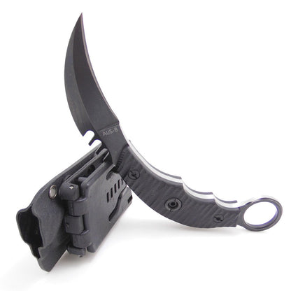 MASALONG Kni89 Outdoor Survival Hunting Tactical Karambit Faca Bear Finger Lâmina Fixa com Bainha